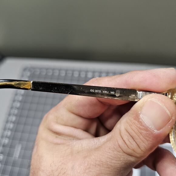 Gucci Glasses Women's Frames Gold Tortoise Shell Designer GG 3678 4WJ 140 No Rx - Picture 6 of 9